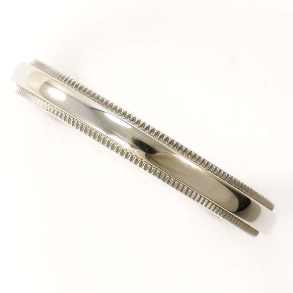 Tiffany & Co. Milgrain PT950 Platinum Ring 1 Total Weight: Approximately 6.0...